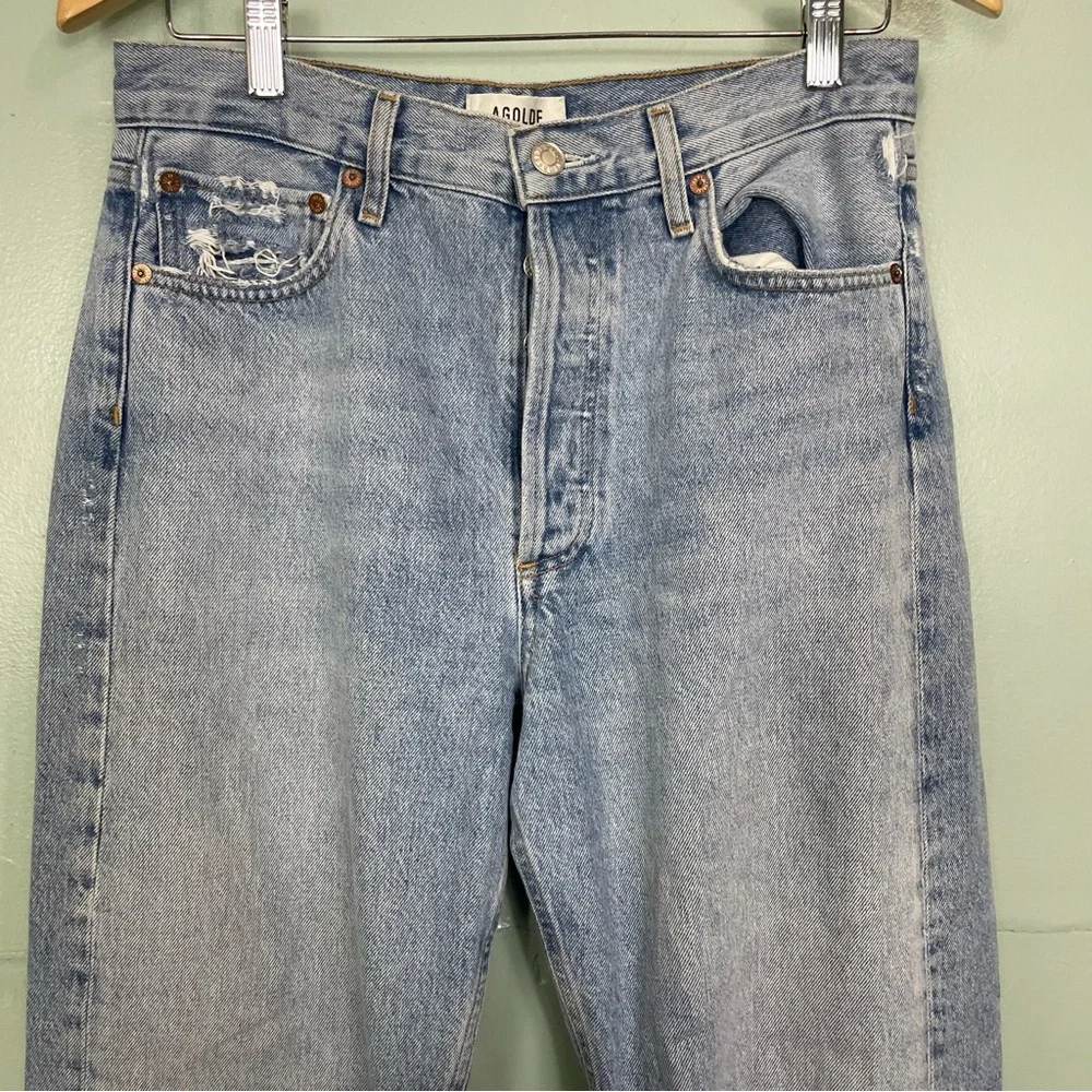 Agolde 90’s Jeans Straight Leg Blue Size 27 - Picture 2 of 11